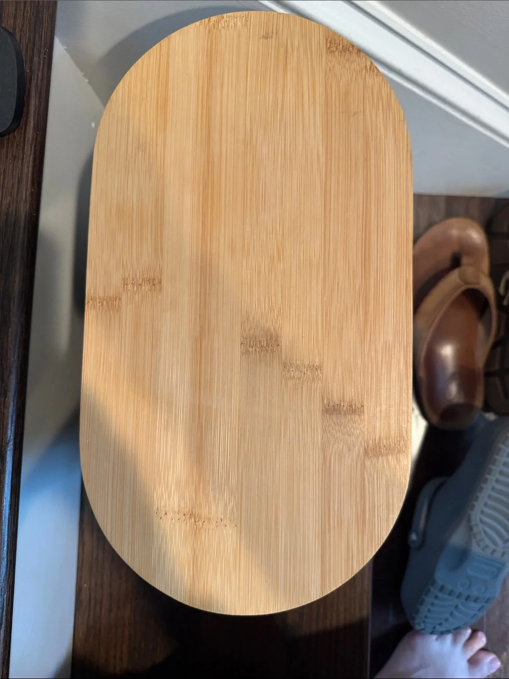 Black Bread Box with Bamboo Lid and Brass Accent
